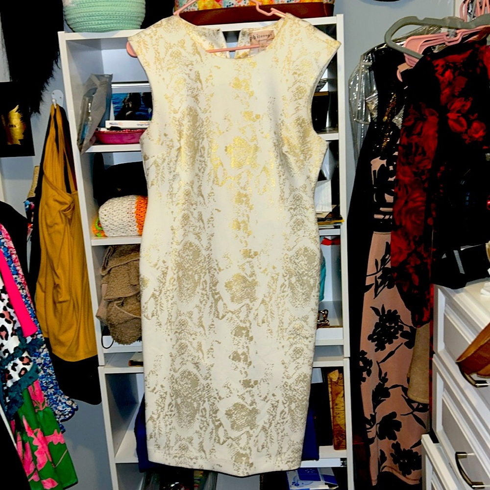 Gorgeous white and gold like new formal dress